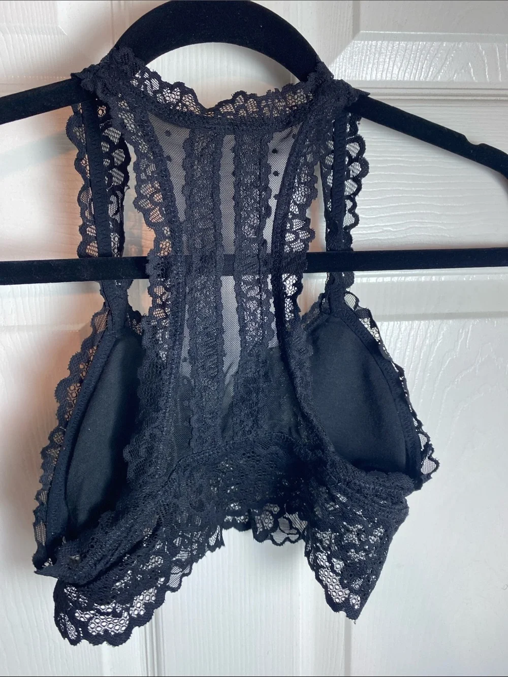 aerie Black Lace Racerback Bralette Size XS